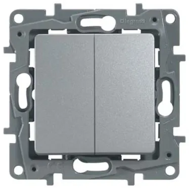 ETIKA Выключатель двухклавишный автоматические клеммы 10 AX 250 В алюминий