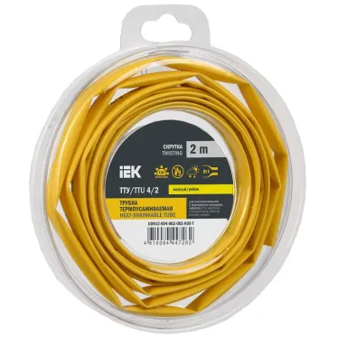 Трубка термоусадочная ТТУ нг-LS 4/2 желтая (2м/упак) IEK