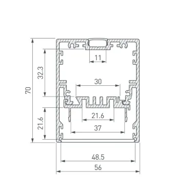 Профиль KLUS-POWER-W50-2000 ANOD (ARL, Алюминий)