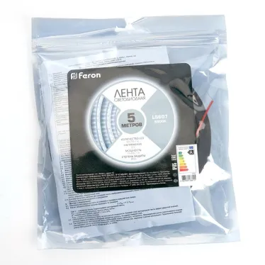 Лента светодиодная LEDх60/м 5м 14.4w/m 12в IP65 дневной