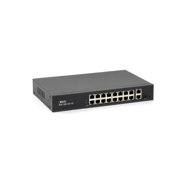 Коммутатор неуправляемый SKAT 16 портов.PoE+, Uplink1, OMBO, 150 Вт