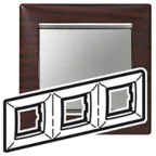 VALENA Рамка 3 поста горизонтальный монтаж темное дерево/серебро