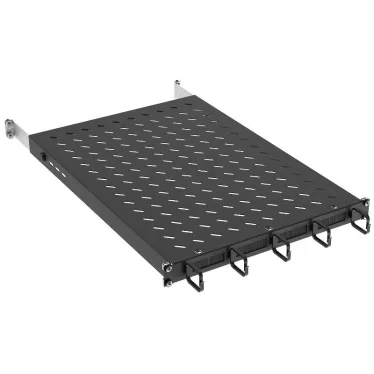 Полка стационарная ITK by ZPAS19'' 1U с кабельным органайзером и щеточным вводом нагрузка до 120кг 850мм черная