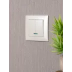 Валенсия лицевая панель выключателя 2-кл. с индикатором 10А жемчуг