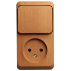 ЭТЮД блок открытой установки Розетка без заземления + Выключатель 1-клавиш., бук