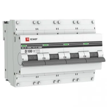 Автоматический выключатель 4P 100А (D) 10kA ВА 47-100M с электромагнитным расцепителем PROxima