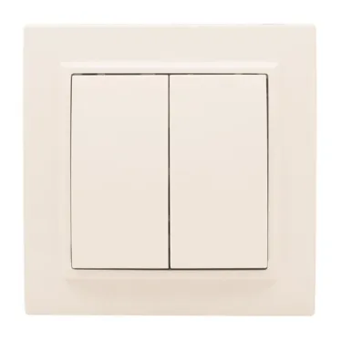 Выключатель двухклавишный СП 10А бежевый Минск
