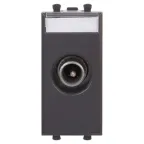 Avanti Розетка TV проходная модульная, , Черный матовый, 1 модуль