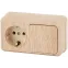Блок розетка с выключателем Intro Quadro 2-701-11 одноклавишным горизонтальный 10(16)А-250В, IP20, ОУ, сосна