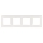 Рамка для розеток и выключателей Серия 12 12-5104-01 на 4 поста, Сатин, белый