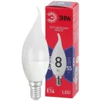 Лампа светодиодная LED BXS-8W-865-E14 R (диод, свеча на ветру, 8Вт, хол, E14) (10/100/2800)
