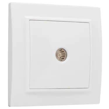 Розетка TV Минск 1-местная СП белая 75Ом 5-862МГц