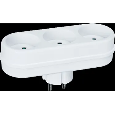 Тройник на 3 гнезда в ряд без заземления NAD-L-3X-WH