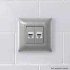 Avanti Компьютерная розетка RJ-45 без шторки в стену, кат.6 двойная, Закаленная сталь