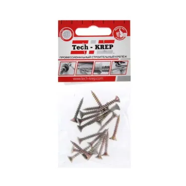 Шуруп универсальный 4х25 потайная головка, остроконечный, желтопассивированный (20шт) - пакет