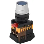 Кнопка синяя ABLF-22 1з+1р с подсветкой неон 240В