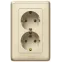 CARIVA Розетка двойная с заземлением бежевая
