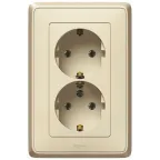 CARIVA Розетка двойная с заземлением бежевая
