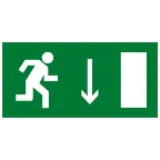 Знак эвакуационный E 09 ''Указатель двери эвакуационного выхода (правосторонний)'' 150х300 мм, пластик ГОСТ Р 12.4.026-2001
