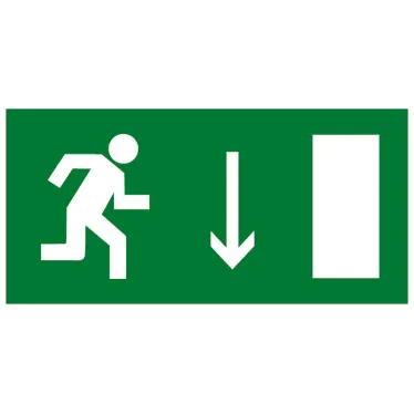 Знак эвакуационный E 09 ''Указатель двери эвакуационного выхода (правосторонний)'' 150х300 мм, пластик ГОСТ Р 12.4.026-2001