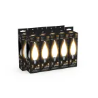 Лампа светодиодная Filament Свеча на ветру 9W 590lm 3000К Е14 milky LED 1/10/50 | 104201109 | Gauss