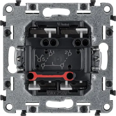 Valena LIFE Выключатель двухклавишный 10А 250В с лицевой панелью Безвинтовые зажимы Слоновая кость