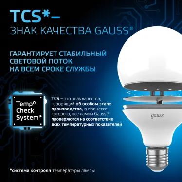Лампа светодиодная G95 16W 1400lm 6500K E27 LED 1/20 | 105102316 | Gauss