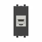 Avanti Компьютерная розетка RJ-45 без шторки модульная кат.6А экранированная Черный матовый 1 модуль