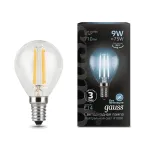 Лампа светодиодная Black LED Filament Шар E14 9W 710lm 4100K | 105801209 | Gauss