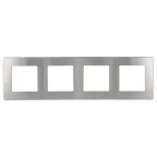 Рамка для розеток и выключателей Серия 12 12-5104-03 на 4 поста, Сатин, алюминий