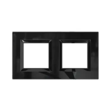 Рамка из натурального стекла, ''Avanti'', черная, 4 модуля