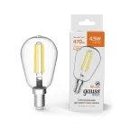 Лампа светодиодная Basic Filament ST45 4,5W 470lm 2700К Е14 LED 1/10/50 | 1141115 | Gauss