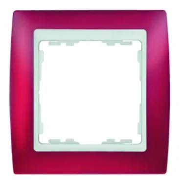 Рамка на 1 пост, S82, красный полупрозрачный - белый
