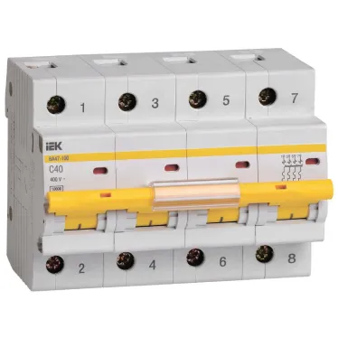 Выключатель автоматический четырехполюсный 40А С ВА47-100 10кА