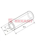 Гильза медная луженая ГМЛ 50-11 (35кв мм - 10мм) ГОСТ 23469.3-79 (в упак. 5 шт.), REXANT