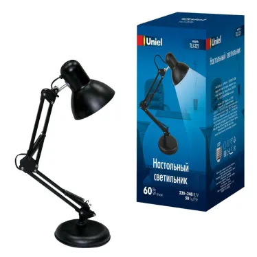 Светильник настольный TLI-221 BLACK 60Вт E27 черный,мех.выкл