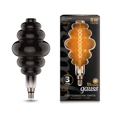 Лампа светодиодная LED Vintage Filament Flexible BD200 8W E27 200*410mm Gray 2700K 1/6 | 159802008 | Gauss