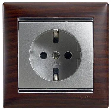 VALENA Рамка 1 пост темное дерево/серебро