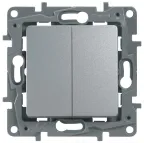 ETIKA Переключатель двухклавишный алюминий автоматические зажимы 10AX