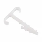 Дюбель-хомут нейлоновый Т-образный для двух кабелей 2х12 мм, белый (100 шт/уп)