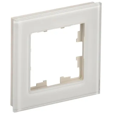 BRITE Рамка 1 пост РУ-1-2-БрВа стекло ванильный