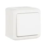 Quteo Переключатель одноклавишный наружный IP44 белый 10А