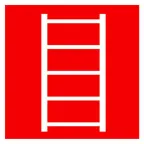 Знак F 03 ''Пожарная лестница'' 200х200 мм, пленка самоклеящаяся с покрытием фотолюминесцентным ГОСТ Р 12.4.026-2001