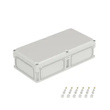 Корпус IP66/IP67, 600х300х160 мм, без МП, с фланцами, непрозрачная крышка H- 35 мм