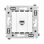 Avanti Компьютерная розетка RJ-45 без шторки в стену, кат.6А одинарная, Белое облако