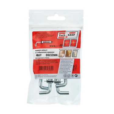 Анкер-дюбель Молли W М6х52 с крюком (4шт)