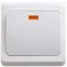 ЭТЮД Выключатель одноклавишный скрытый с подсветкой белый сх.1