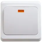 ЭТЮД Выключатель одноклавишный скрытый с подсветкой белый сх.1