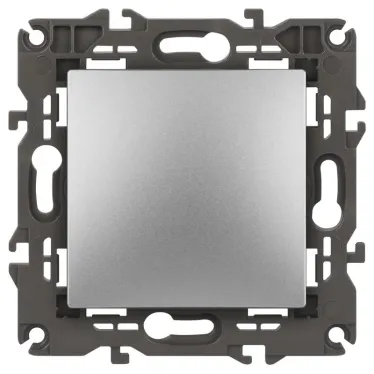 Выключатель, 10АХ-250В, Эра Elegance, алюминий,14-1101-03