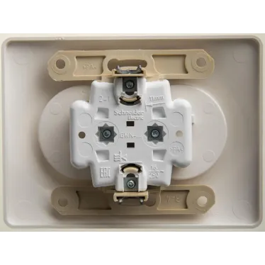 GLOSSA Розетка двойная без заземления перламутр в сборе